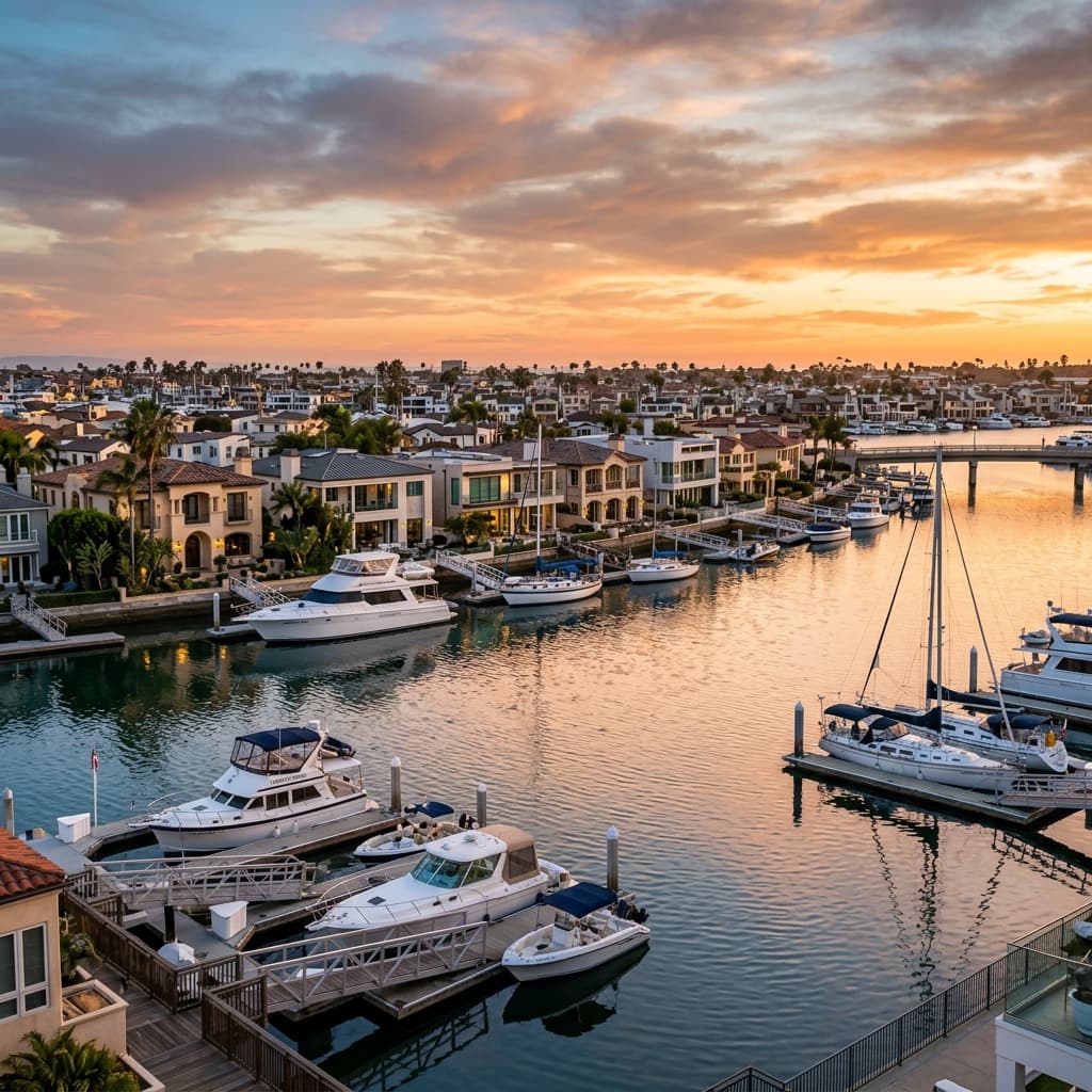 Huntington Harbour in Huntington Beach